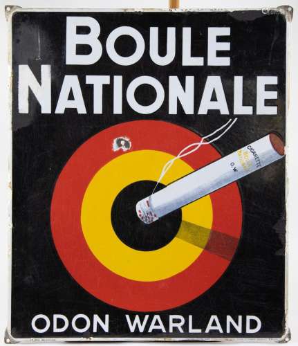Enamel sign Boule Nationale, after René Magritte
