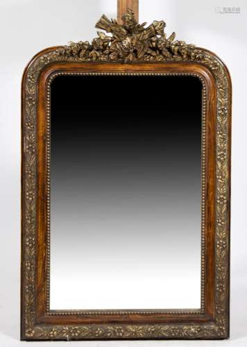 Mirror style Louis Philippe, gilded with decorated garlands