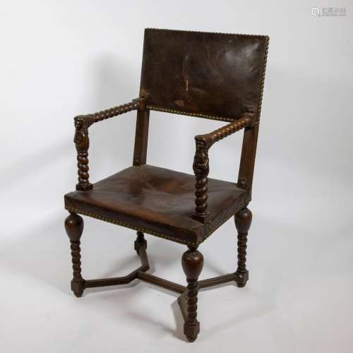 17th century Louis XIII chair with 19th century seat