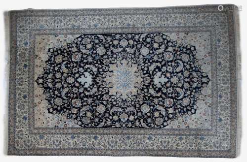 Persian carpet Nain with classic geometric pattern
