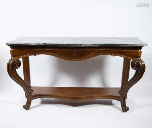 Louis Philippe console in acajou with marble top
