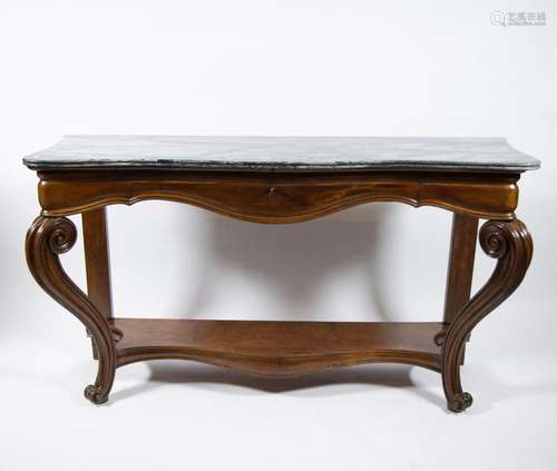 Louis Philippe console in acajou with marble top