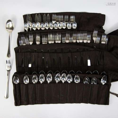 Silver plated cutlery Christofle SPATOURS, 98 pieces, in clo...