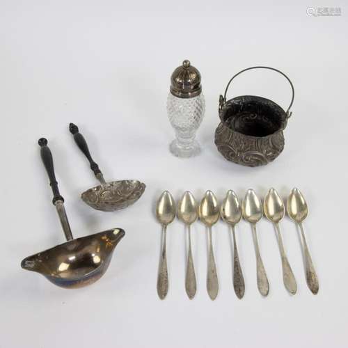 Collection of silver, 6 coffee spoons Bruges 19th century, p...