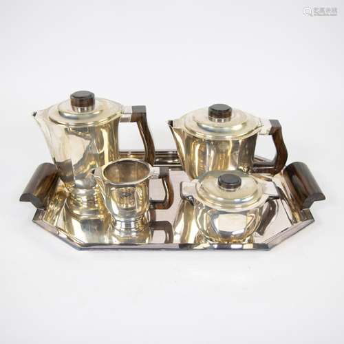 Art Deco coffee and tea set DELHEID marked 800, period 1925-...