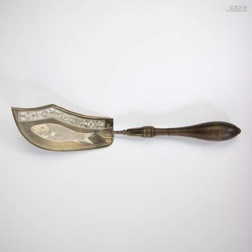 Silver fish scoop, AB for Antwerp, 1814-1831