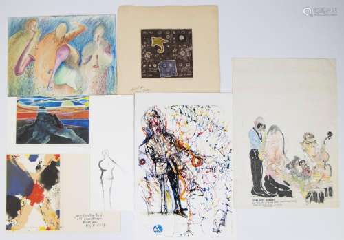 Lot of watercolors/etchings/lithographs by Joseph Guinovart ...