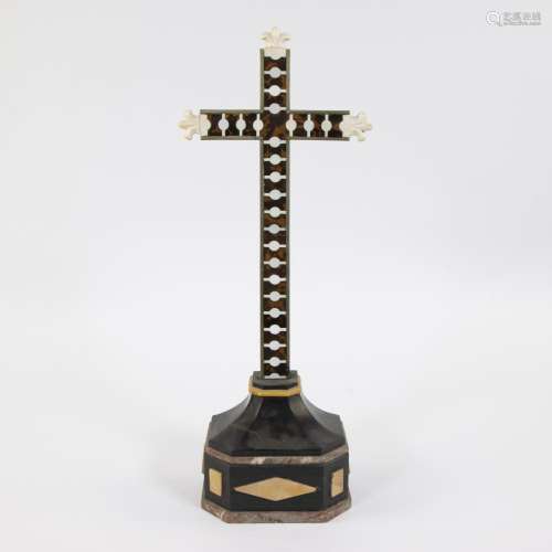French marble cross with silver inlay, late 17th early 18th ...