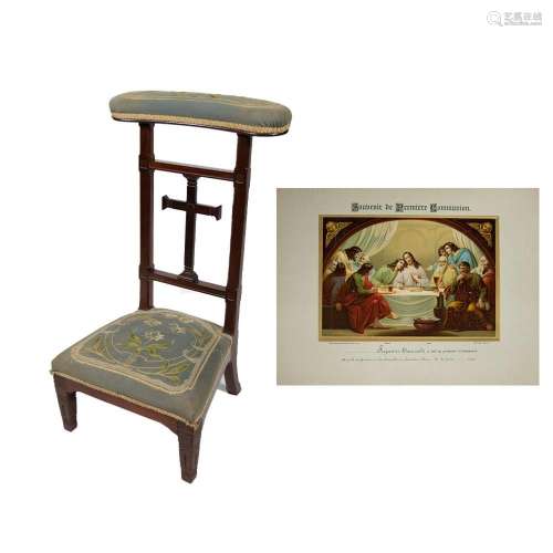 Praying chair of Suzanne Danneels 10 June 1909 with document