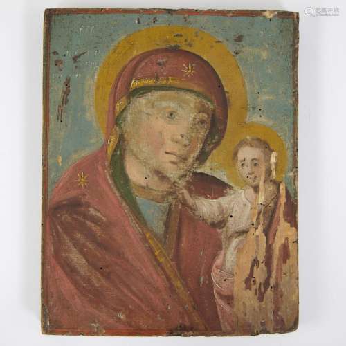 Icon painted Our Lady, Balkan, 17th century