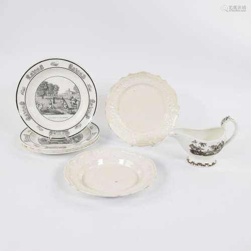 Collection of faience, 2 English plates 18th century, 4 plat...