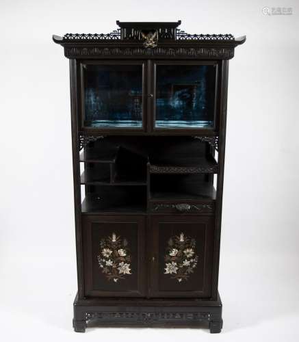 French display cabinet in the style of Viardot, with bronze ...