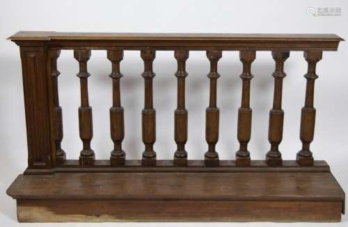 Middle XIXth church wooden altar balusters or rail