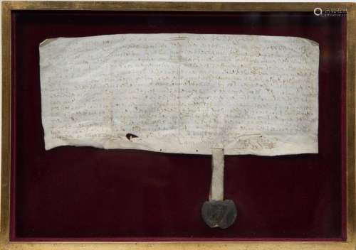 Parchment deed of sale lands Thienen 1688 with seal