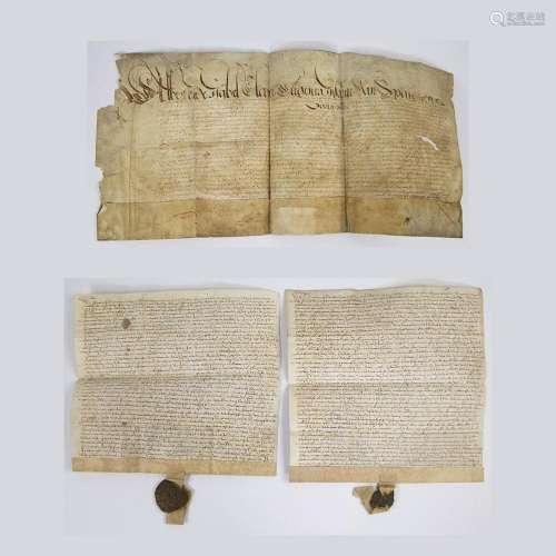 Old parchments Aelbrecht and Isabelle with follow-up letters...
