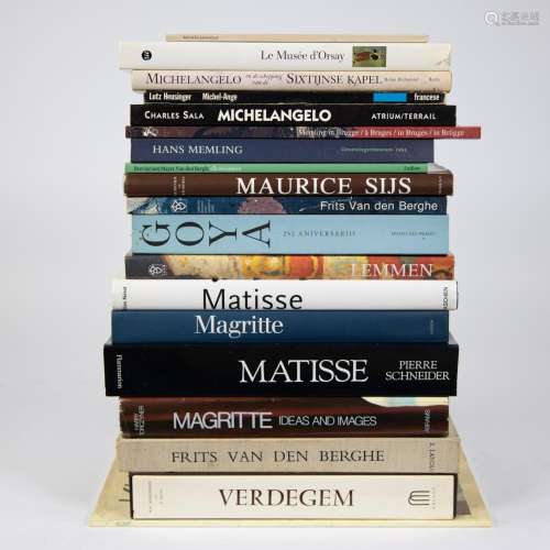 Lot of art books ao Magritte, George Lemmen, Verdegem, Sijs,...
