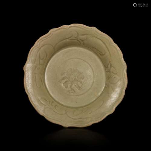 A Chinese Longquan celadon small molded and incised barbed d...