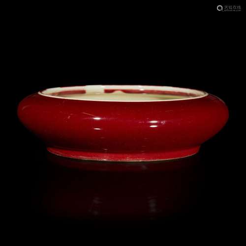 A Chinese copper-red glazed narcissus bowl 釉里红镗锣洗