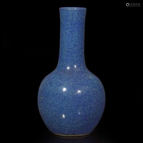 A Chinese "Robin's Egg" blue-glazed porcelain vase...