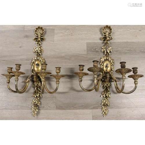 CALDWELL (Attrib) Large & Impressive Pr Of Sconces