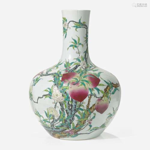 A large Chinese porcelain famille rose "Nine Peaches&qu...
