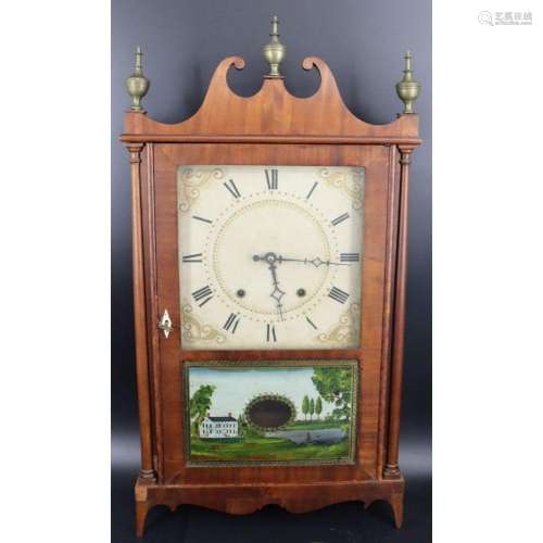 Eli Terry Shelf Clock With Elglomise Panel