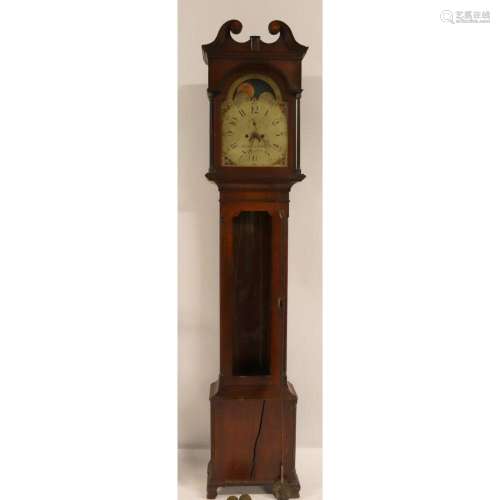 SOLOMON PARKE. Phila Mahogany Tall Case Clock.
