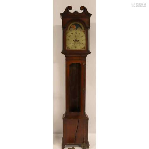 SOLOMON PARKE. Phila Mahogany Tall Case Clock.