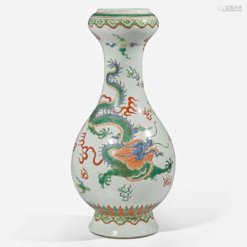 A Chinese famille verte decorated "Dragon and Phoenix v...