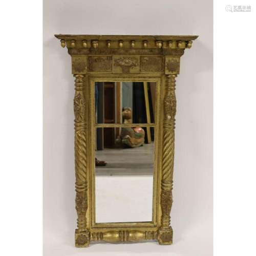 Antique American Empire Gilt Mirror.