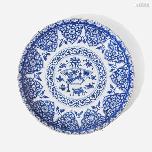 A Chinese blue and white charger 青花盘 Kangxi period 清 康熙