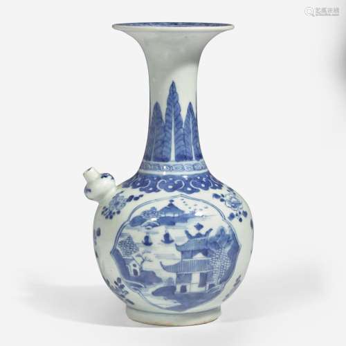 A Chinese blue and white Kendi 青花军持形注壶 19th century 十...