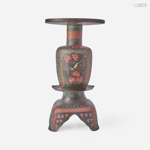 A large Japanese cloisonné ikebana vase 日本掐丝珐琅大花樽 C...