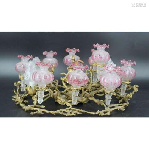 An Unusual Antique Electrified 10 Vase Epergne.