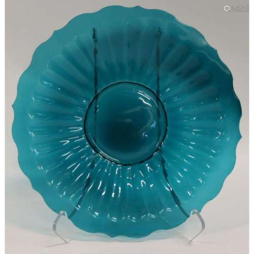 Antique Chinese Teal Peking Glass Bowl.
