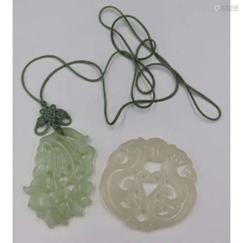 (2) Chinese Carved Jade Pendants.