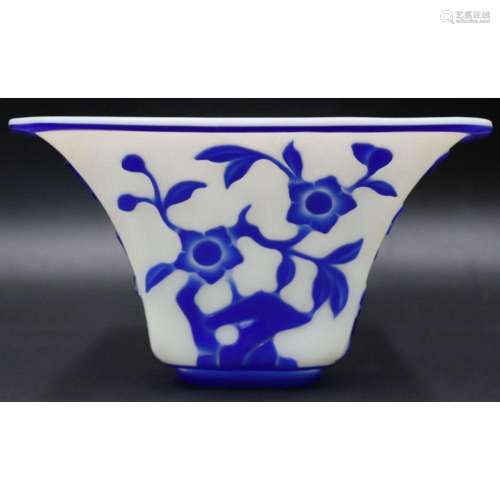 Chinese 19th Century Blue and White Peking Glass