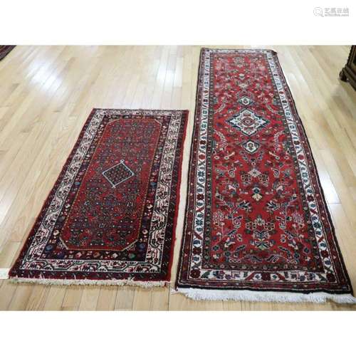 2 Vintage And Hand Woven Sarouk Style Carpets