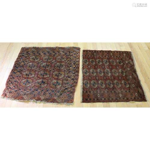 2 Antique And Finely Hand Woven Bokhara Carpets.