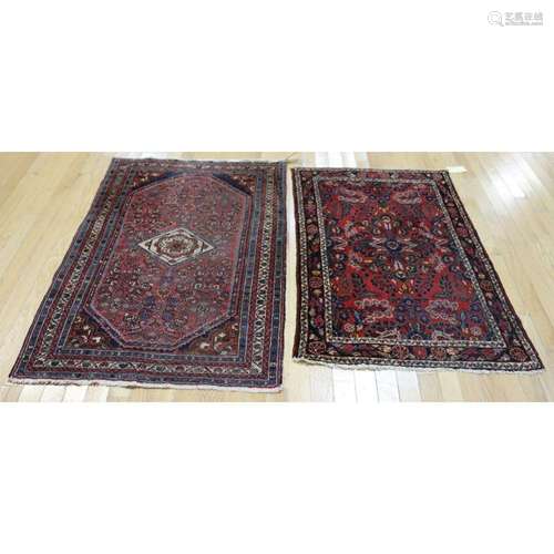 2 Vintage And Finely Hand Woven Area Carpets.