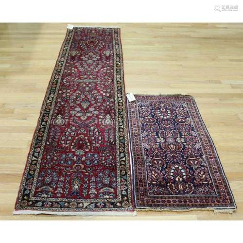 2 Vintage Sarouk Carpets.