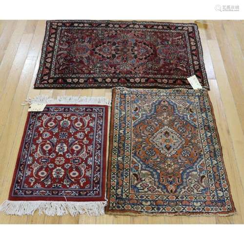 3 Vintage and Finely Hand Woven Carpets