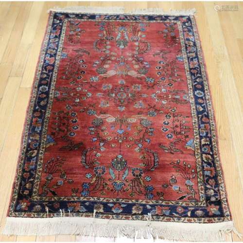 Antique And Finely Hand Woven Sarouk Carpet .