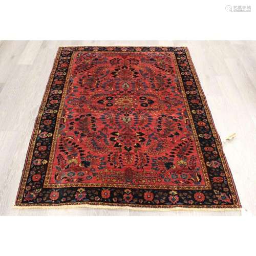 Antique And Finely Hand Woven Sarouk Carpet.