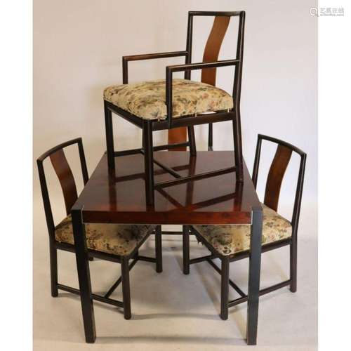 Midcentury Rosewood Table, Leaves & 4 Chairs.