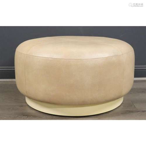 Karl Springer (Attrib) Shagreen Upholster Ottoman.