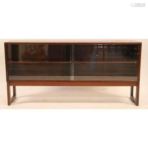 Danish Modern Rosewood Sliding Door Cabinet.