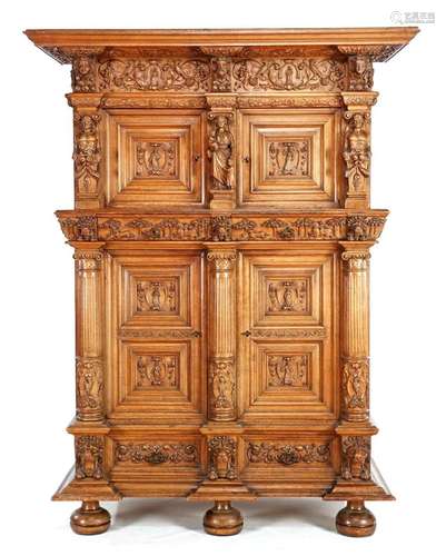 Rennaissance-style sculpture cabinet