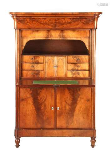 Mahogany veneer flap desk