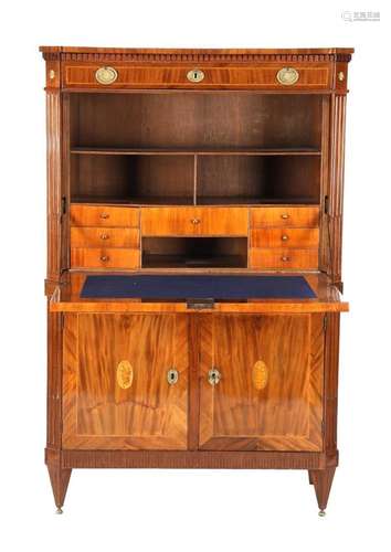 Mahogany veneer flap desk